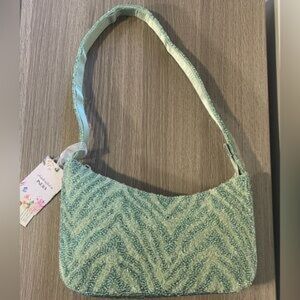 NWT Handcrafted in India Beaded teal shoulder purse (made in India)